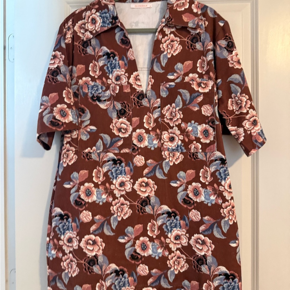 Floral Brown Women's Mini Dress